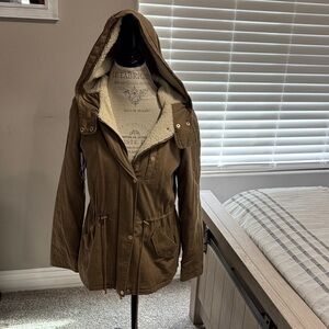Cozy Brown Hooded Utility Jacket